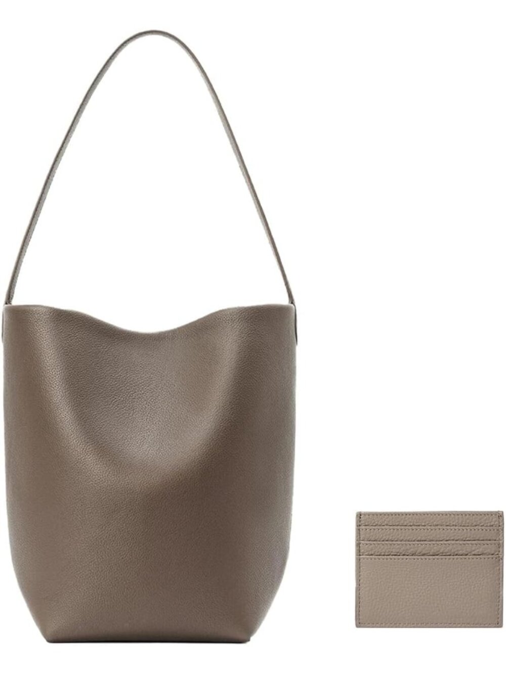 Genuine Top-Grain Leather Bucket Tote Bag with Inner Pouch - Stylish & Versatile